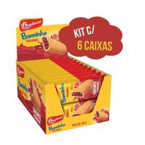 Kit 6 Caixas Barrinha Recheada Goiabinha Bauducco C/ 20und