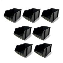 Kit 6 Caixas Bin n5 Gaveteiro Organizadora Estante Parafusos Ferramentas Preta