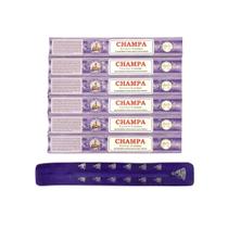 Kit 6 Caixas de Incensos Linha Nag Champa Massala Flute + Incensário Régua Indiano Kit 6 Caixas de Incensos Linha Nag Champa Massala Flute + Incensário Régua Indiano