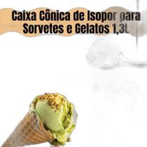 Kit 6 Caixas De Isopor Cônica 1,3 Litros Sorvetes E Gelatos
