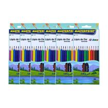 Kit 6 Caixas de Lápis De Cor Sextavado MP711 12 Cores - Masterprint
