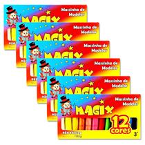 Kit 6 caixas de massinha de modelar Magix 180g com 12 cores cada Kit 6 caixas de massinha de modelar Magix 180g com 12 cores cada