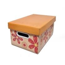 kit 6 Caixas de Papelão Pequena Laranja - Flores - G13P