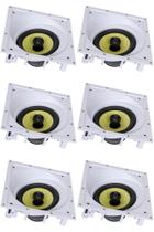 Kit 6 Caixas De Som Acústicas Quadrada Angulada de Embutir Arandela JBL CI Plus 6SA 160w Rms - Branca