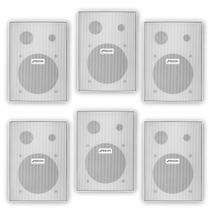 Kit 6 Caixas de Som Ambiente Acústica Profissional Frahm PS200 60W New Passiva Branca