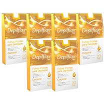 Kit 6 Caixas Folhas Prontas Cera Depilatória Depilação Corporal Depilflax Natural