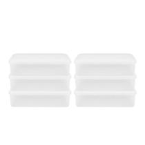 Kit 6 Caixas Herméticas Plásticas Empilháveis 11l Transparente Kit 6 Caixas Herméticas Plásticas Empilháveis 11l Transparente