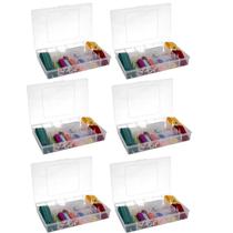 Kit 6 Caixas Organizadora Multiuso 12 Div Transparente P