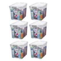 Kit 6 Caixas Organizadora Plástica Transparente 36L SANREMO
