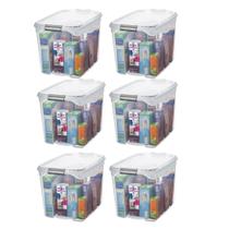 Kit 6 Caixas Organizadora Plástica Transparente 36L Sanremo