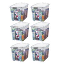Kit 6 Caixas Organizadora Plástica Transparente 36L SANREMO