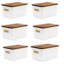 Kit 6 Caixas Organizadoras 1,5L Off White Oikos