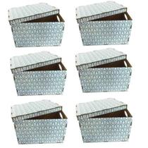 Kit 6 Caixas Organizadoras em MDF Com tampa 22,5x34x24,5cm Kit 6 Caixas Organizadoras em MDF Com tampa 22,5x34x24,5cm