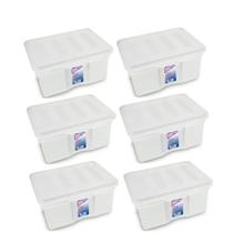 Kit 6 Caixas Organizadoras Multiuso C/ Tampa 5L Transparente