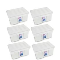 Kit 6 Caixas Organizadoras Multiuso C/ Tampa 5L Transparente