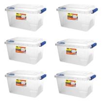 Kit 6 Caixas Organizadoras Multiuso Transparente 2,5Litros