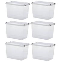 Kit 6 Caixas Organizadoras Pratic Box 41x29x25Cm 20Lts Kit 6 Caixas Organizadoras Pratic Box 41x29x25Cm 20Lts
