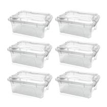 Kit 6 Caixas Organizadoras Translucida 3 Litros Com Trava Usual - Usual Utilidades
