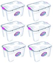 Kit 6 Caixas Organizadoras Transparente 12 Litros - Uninjet