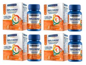 Kit 6 caixas Triplo imuno Vitamina C 1000mg + Vitamina D 2000ui + Zinco - Catarinense