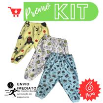 KIT 6 calça bebê menina menino envio imediato ESTAMPADAS Linha verão