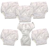 Kit 6 calças enxuta fralda plástica reutilizável bebê Tam 5 - Baby