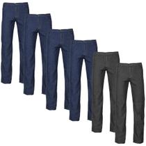 Kit 6 Calças Jeans Masculina Tradicional Para Trabalho Reforçada