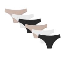 Kit 6 Calcinha Algodão Tanga Varias Cores Feminina A10