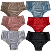 Kit 6 Calcinha Calçola Conforto Com Renda Senhora Tangão Cintura Alta Microfibra Lingerie Mulher Kit 6 Calcinha Calçola Conforto Com Renda Senhora Tangão Cintura Alta Microfibra Lingerie Mulher