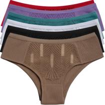 Kit 6 Calcinha Feminina Canelada Lingerie Básica Com Renda Pala Dupla Dia A Dia Confortável Kit 6 Calcinha Feminina Canelada Lingerie Básica Com Renda Pala Dupla Dia A Dia Confortável