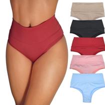 Kit 6 Calcinha Feminina Cós Alto Duplo Atacado Revenda