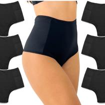 Kit 6 Calcinha Feminina Elástico Lateral Anti Culote Preto