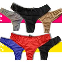 Kit 6 Calcinha Fio Duplo Tanga Não Marca Confortável PP ao PLUS SIZE Kit 6 Calcinha Fio Duplo Tanga Não Marca Confortável PP ao PLUS SIZE