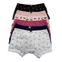 Kit 6 Calcinha Infantil Boxer Menina Shortinho