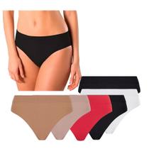 Kit 6 Calcinha Lupo Loba Básica Sem Costura Poliamida