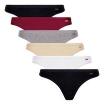 Kit 6 Calcinha Tanga Clássica Algodão 40354 Lupo Loba