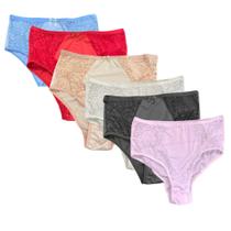 Kit 6 Calcinha Tangão Cintura Alta Rendada Lateral Larga Conforto Adulta Kit 6 Calcinha Tangão Cintura Alta Rendada Lateral Larga Conforto Adulta