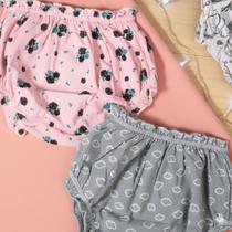 Kit 6 Calcinhas Bebê Algodão Conforto Estampas Sortidas