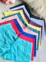 Kit 6 Calcinhas Caleçon Rendada Super Confortável Ref 001-01