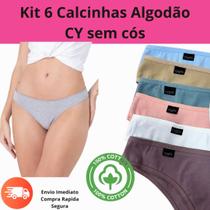 Kit 6 Calcinhas de Algodão Toque Suave Respirável Dia a Dia