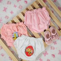 Kit 6 Calcinhas de Bebê Tampa Fralda Algodão