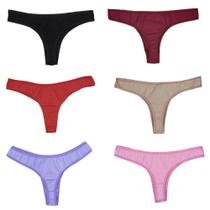 Kit 6 Calcinhas Fio Dental Feminina Sexy Adulto Algodão Conforto Sortidas