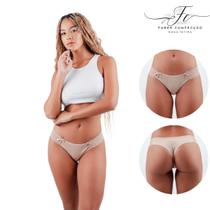 kit 6 Calcinhas Fio Dental Microfibra calcinha com Lateral em Renda Faber - Faber Lingerie