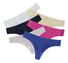 Kit 6 Calcinhas Fio Dental Sem Costura Não Marca Confortável -