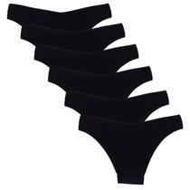 Kit 6 Calcinhas Fio Dental Sem Costura Poliamida Huxter Preto Kit 6 Calcinhas Fio Dental Sem Costura Poliamida Huxter Preto