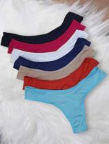 Kit 6 Calcinhas Fio Duplo Fio Dental Poliamida Estampa Lisa Kit 6 Calcinhas Fio Duplo Fio Dental Poliamida Estampa Lisa