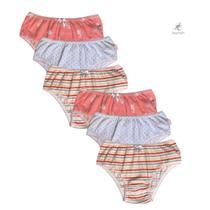 Kit 6 Calcinhas Infantil Malha 100% Algodão Luna 011N