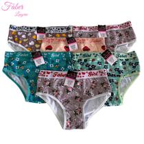 Kit 6 Calcinhas Menina Moça Juvenil Em Algodão Criança Calcinha Faber