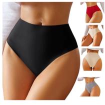 Kit 6 Calcinhas sem costura Cós Alto Corte a Laser Não Marca Cós Duplo Compressão Cintura Alta Kit 6 Calcinhas sem costura Cós Alto Corte a Laser Não Marca Cós Duplo Compressão Cintura Alta