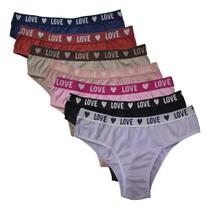 Kit 6 Calcinhas Tanga Feminina Adulto De Cotton Algodão Liso Tamanho:G